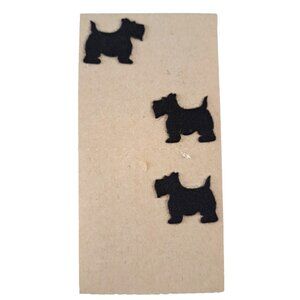 Vintage Sandylion Stickers NEW Fuzzy Dogs 1990 Strip of 3 Scottish Terrier